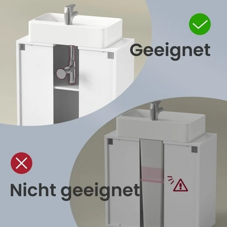 VASAGLE Waschbeckenunterschrank, Badezimmerschrank, 2 Fächer hinter den Türen, für Waschbecken ohne Säule, Badezimmer-Unterschrank mit Füßen – Bild 2