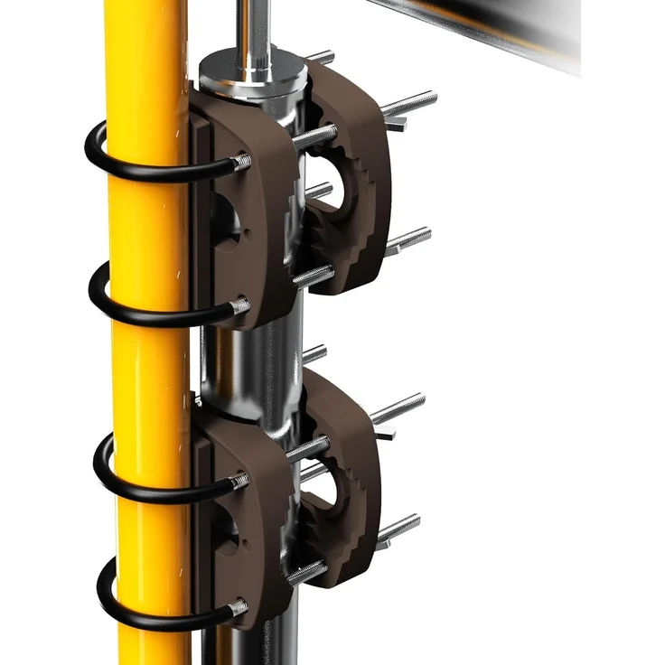 Menz Sonnenschirmhalter Balkongeländer, 2er Set - Solide Schirmhalterung Balkongeländer als kompakter Sonnenschirmständer Balkon, flexibel montierbare Sonnenschirm Halterung Balkon in Taupe