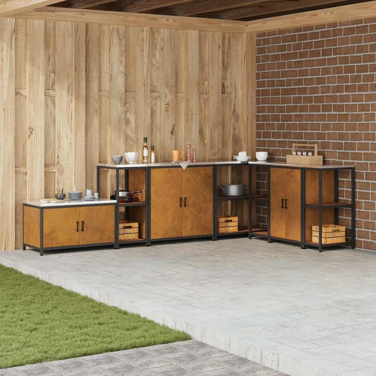 vidaXL Küchenregal HATTEM Rostig 40 x 50 x 92 cm Stahl 874974 – Bild 1