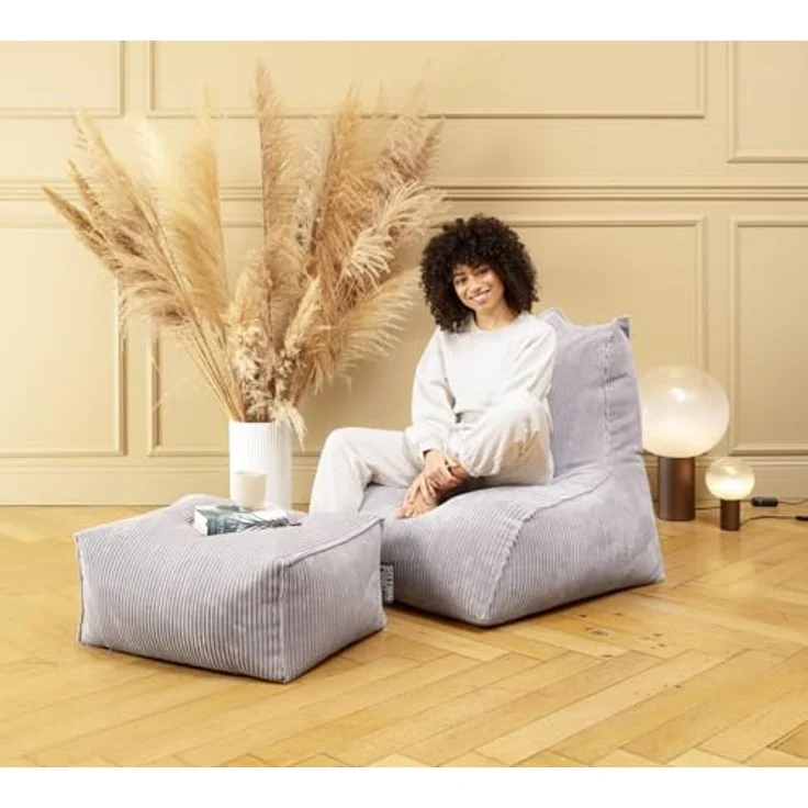 Sitting Point Sitzsack Shara ROLL Cord in grau – Bild 3