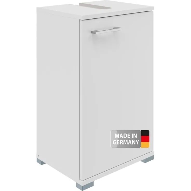 Fackelmann Easy Waschbeckenunterschrank 40 cm – Hochwertiger Badschrank in zeitlosem, weißem Design, stilvoll und platzsparend – Made in Germany