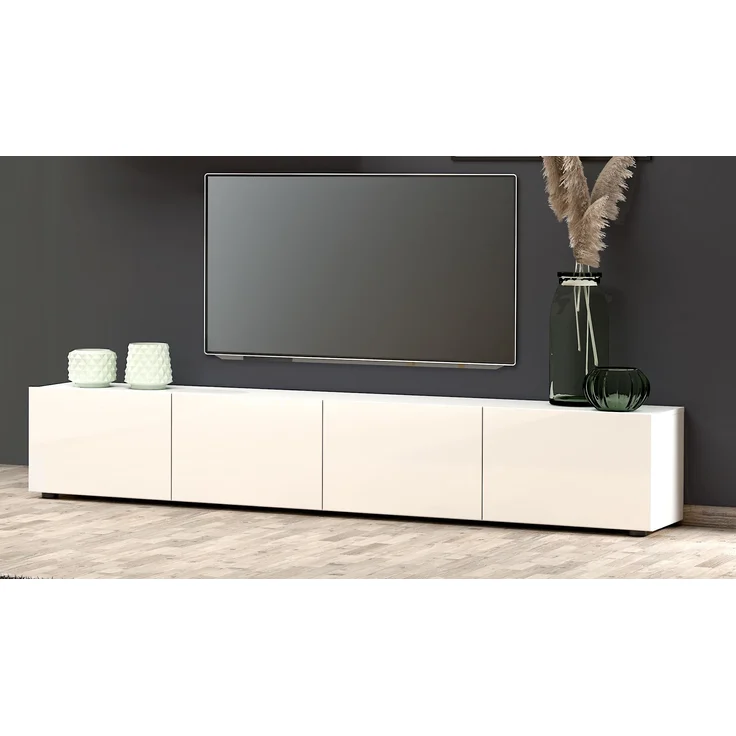 Lowboard >Mister< in weiss, Lack Hochglanz - 225x40x38cm (BxHxT) – Bild 2