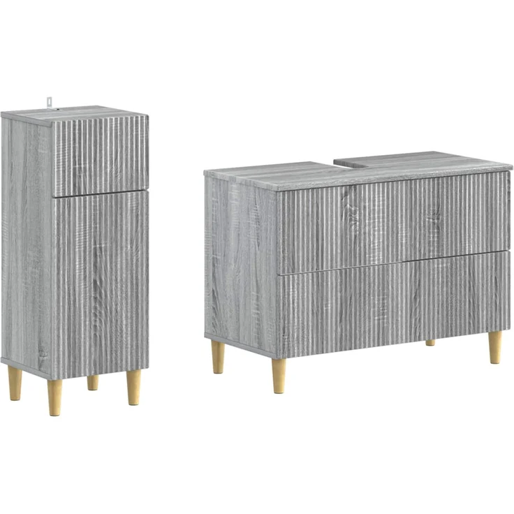 vidaXL 2-teiliges Badezimmer Schrank Set ARNHEM Sonoma-Grau 3417690 – Bild 1