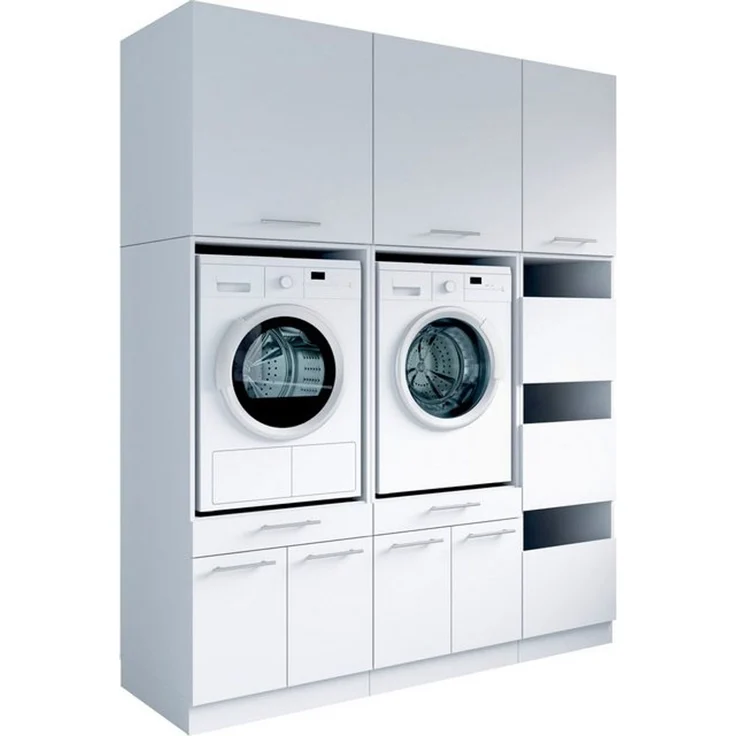 Laundreezy Mehrzweckschrank-Set Laundreezy, 6-tlg. Mehrzweckschrank-Set B/H/T 186/238/68 cm, (6-St), Breite 186 cm, Soft-Close-Funktion, höhenverstellbare Füße – Bild 4