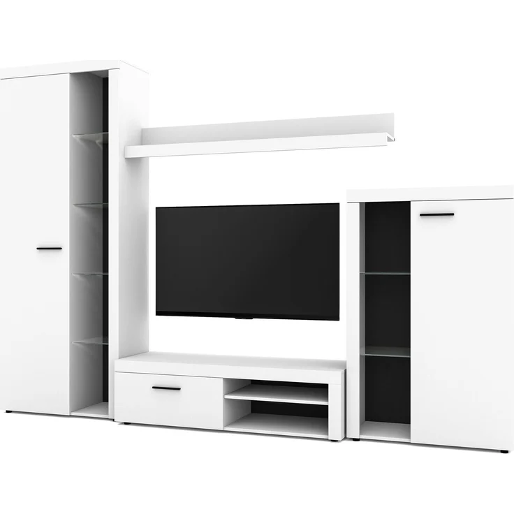 AX LIVING Spacoro Wohnwand weiß 270 cm breite, hochwertig, ohne LED – Bild 3