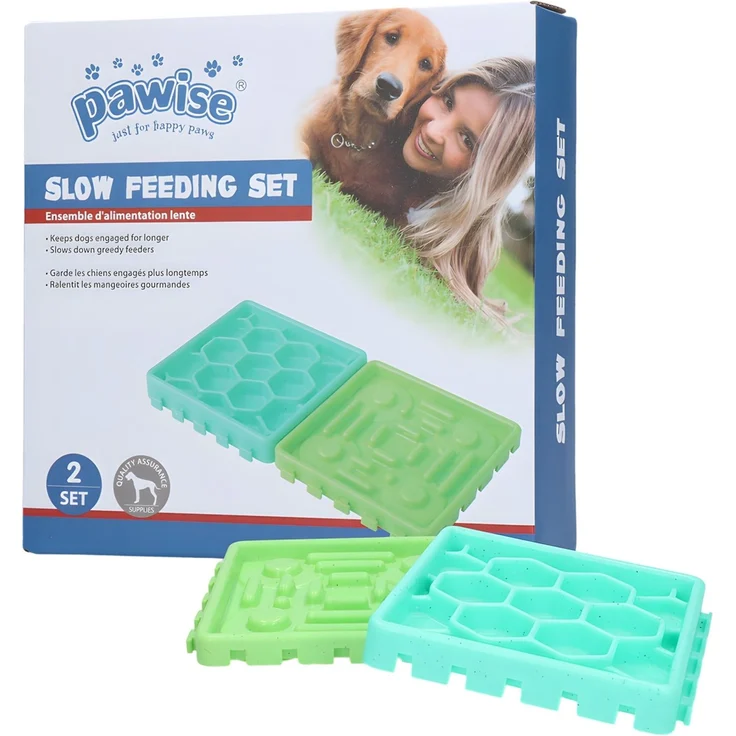 Pawise Hunde Fressnapf-Kombination Slow Feeding Set, 14 x 14 cm – Bild 2