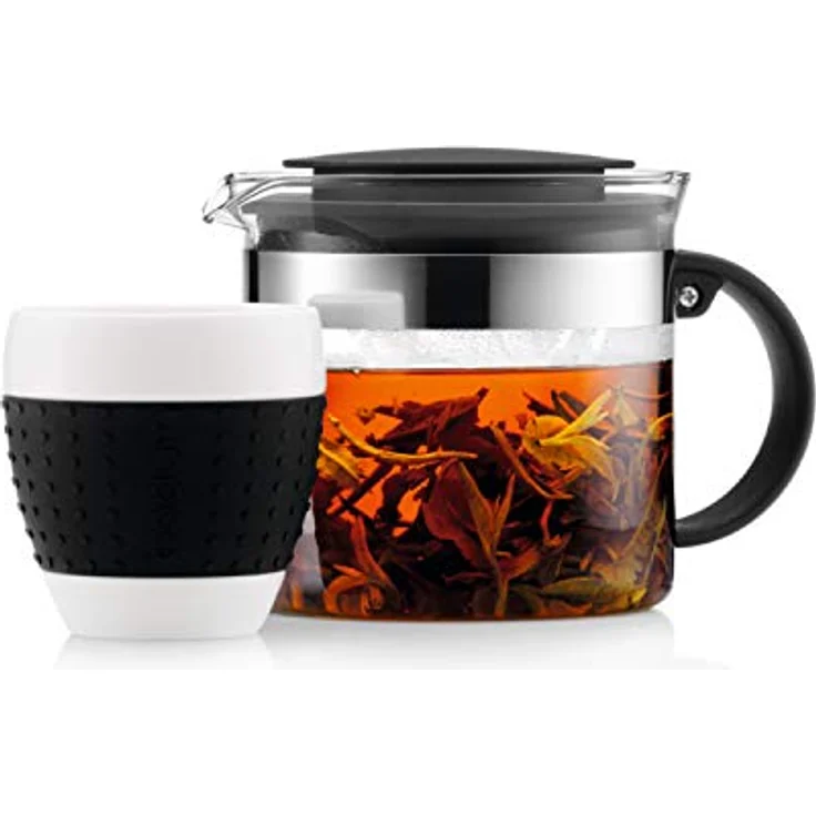Bodum Teebereiter bistroNouveau (Kunststoff Teesieb, Hitzebeständiges Glas, 1,5 liters) schwarz – Bild 3