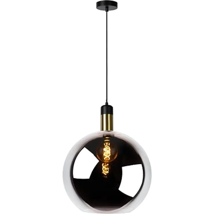 Lucide JULIUS Pendelleuchte Ø 40 cm, 1xE27, höhenverstellbar, grau rauchfarben, aus Metall, dimmbar kompatibel – Bild 1