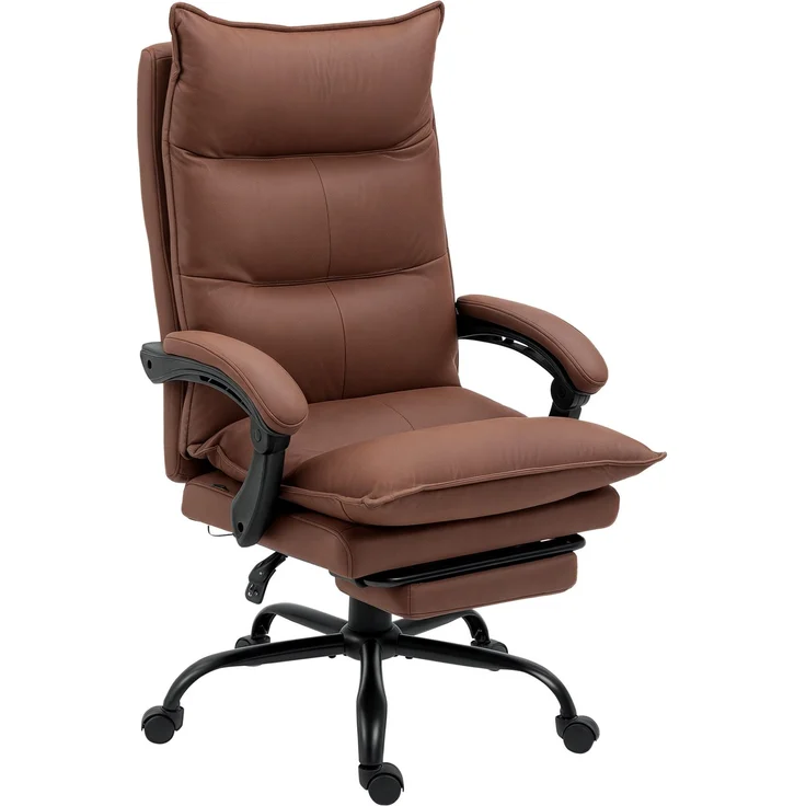 MELAYR, Bürostuhl mit Massage- und Heizfunktion, Fußstütze, verstellbar, bis 120 kg, Braun, 66 x 74 x 121.5 cm – Bild 2