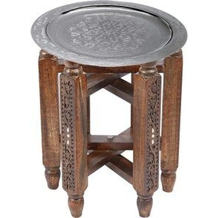 Marrakesch Orient & Mediterran Interior Beistelltisch Orient Couchtisch Halab Braun Mehdia, Beistelltisch, Teetisch, Handarbeit – Bild 6