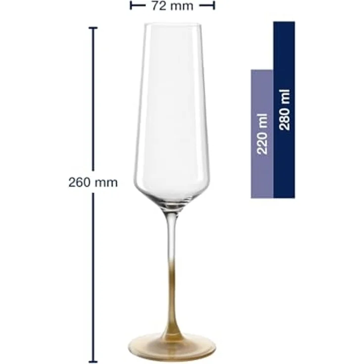 LEONARDO Sektglas PUCCINI, goldfarben, 2-tlg, Kristallglas, 2er Set, 280ml – Bild 2
