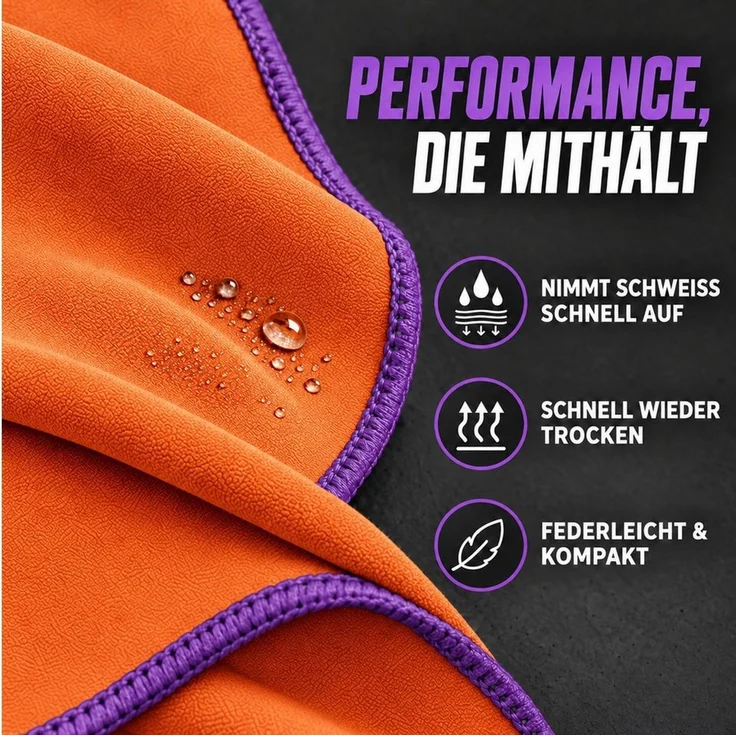 NirvanaShape Sporthandtuch NirvanaShape Mikrofaser Fitnesshandtuch mit Ecktasche und Knöpfen, saugfähig, leicht, schnelltrocknend, für Reisen, Fitness, Yoga, Sauna – Bild 4