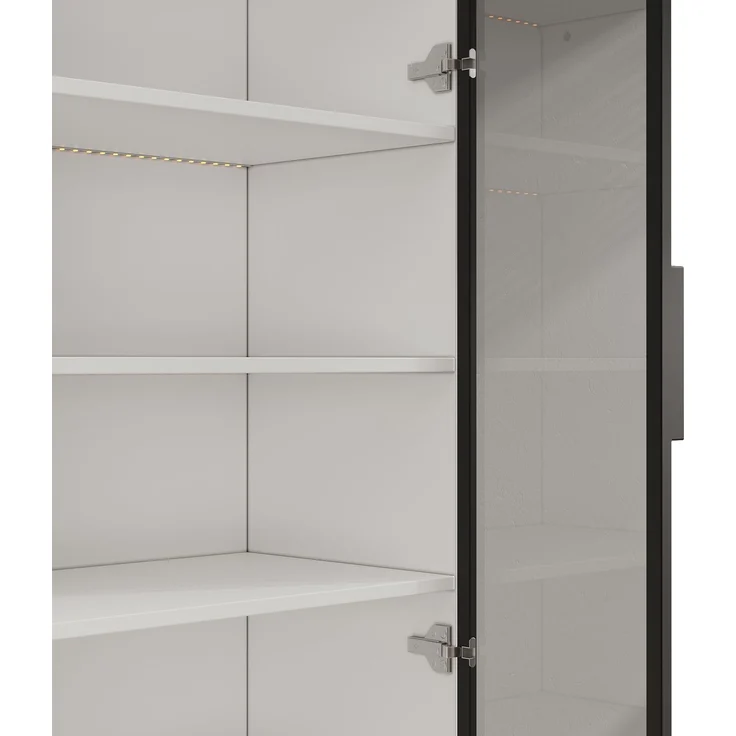 Vitrine 60x40x160 cm mit Rauchglas, LED-Beleuchtung und Unterschrank – Bild 7