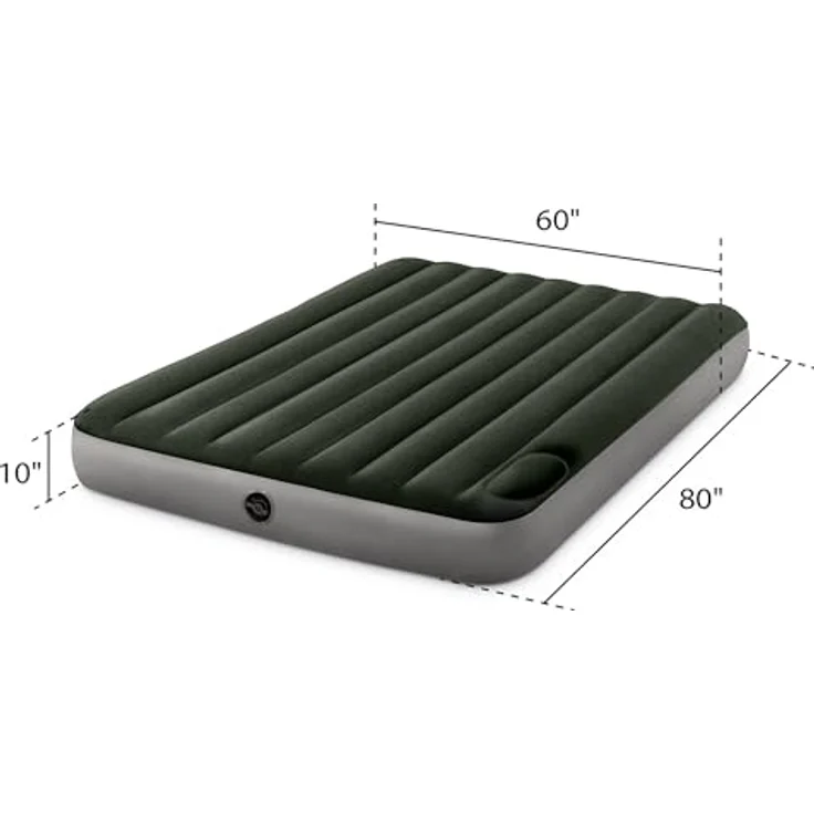 Intex Dura-Beam Standard Series Downy Luftbett mit integrierter Fußpumpe, Queen, Grün, 152 x 203 x 25 cm – Bild 4