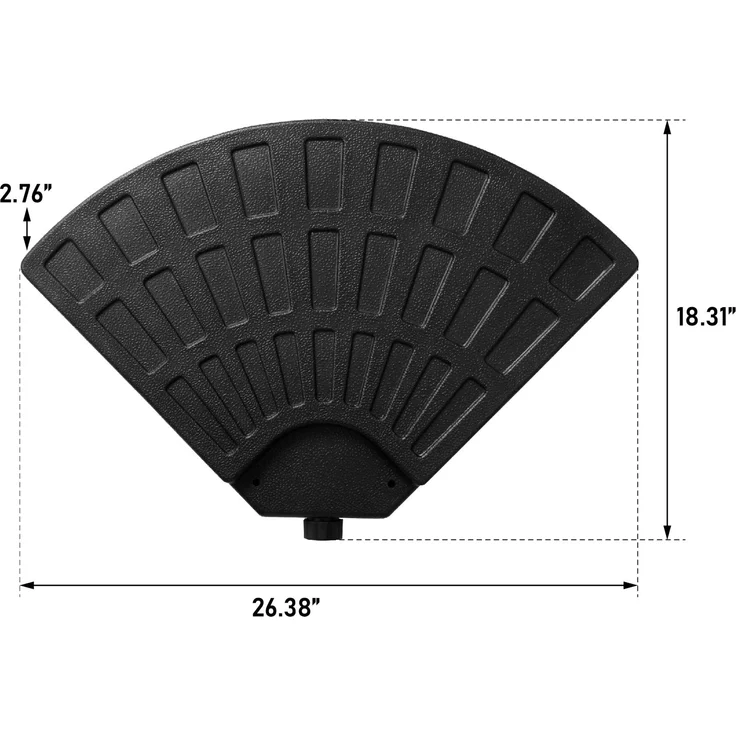 Abrihome Sonnenschirmständer-Platten-Set 4-teilig, Schwarz, 30x67x67 cm – Bild 4