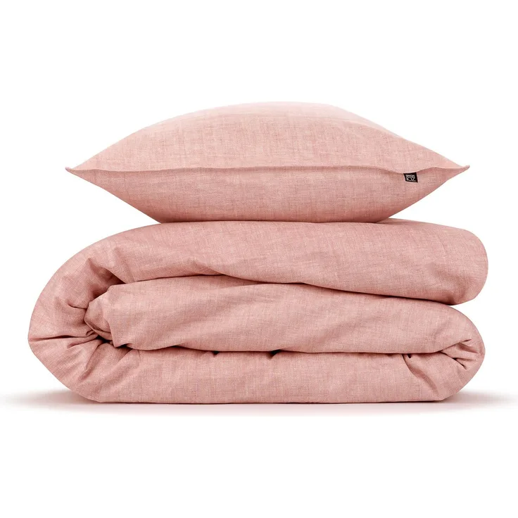 2 Stück Zo! Home Cotton Kissenbezüge 40x80 Shell red koralle meliert uni