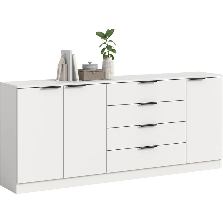 Kommode (B/H/T: 185x80x35 cm) in weiß – Bild 1