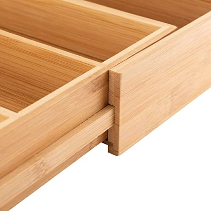 axentia Besteckkasten, Bambus, 5 - 7 Fächer, ca. 31-48,5 x 5,5 x 37 cm, Holzfarben – Bild 3
