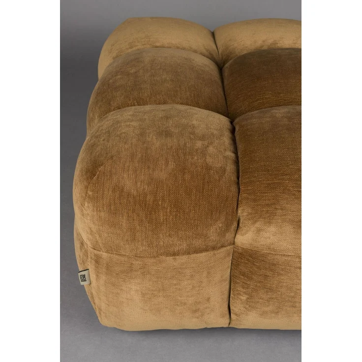 HACKMAN Hocker 100 x 100 cm Velours Cognac von DUTCHBONE – Bild 5