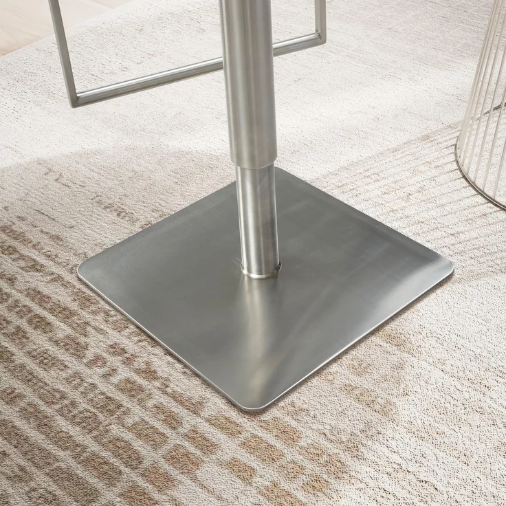 Barhocker Schwarz Kunstleder Edelstahl Drehbar Höhenverstellbar Modern – Bild 6