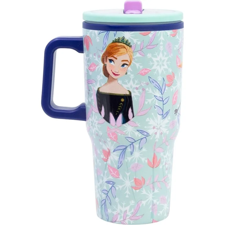 Disney Frozen Thermobecher 640 ml Edelstahl doppelwandiger Trinkbecher mit Trinkhalm
