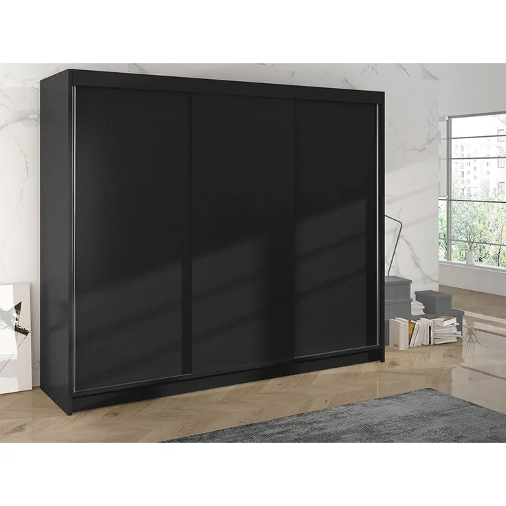 Schiebetürenschrank Dotan II (Farbe: Schwarz)