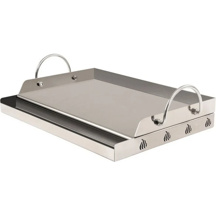 BBQ-Toro Grillplatte Edelstahl Grillplatte, 64 x 40,5 cm, BBQ Plancha, Mit Rinne für Bratreste und überschüssiges Öl – Bild 4