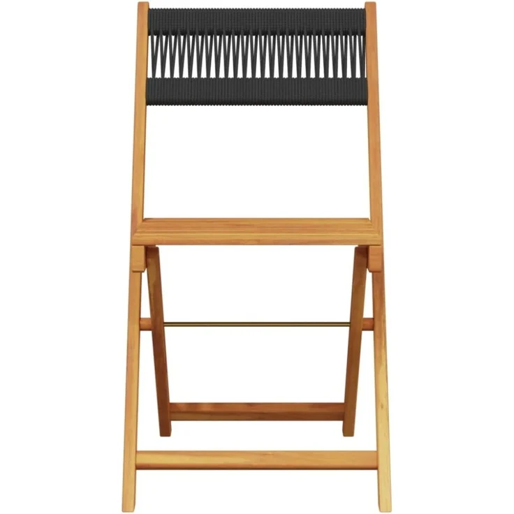 vidaXL Bistrostühle 2 Stk. Schwarz Massivholz Akazie und Kordel 367678 – Bild 9