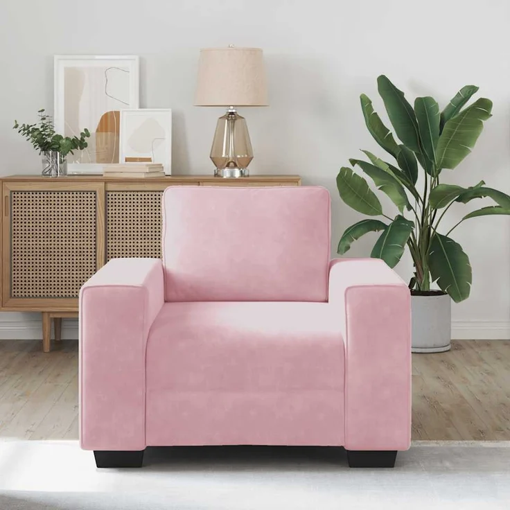 vidaXL Sessel Rosa 100x77x82 cm Samt 4105250 – Bild 2