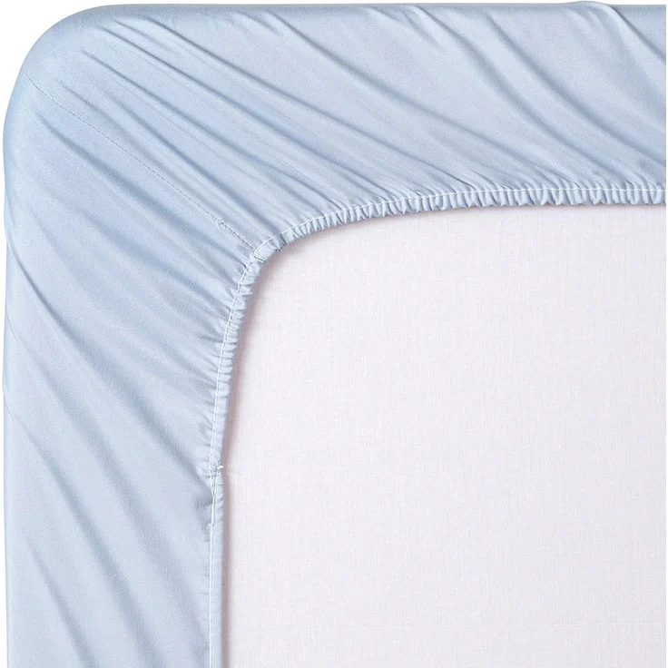 Spannbettlaken aus gebürsteter Mikrofaser, extra weich, für Betten 90x190/200 cm, Hellblau – Bild 3