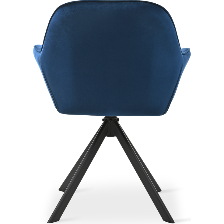 GOEURVANT 1370 Esszimmerstühle 6er-Set mit Armlehnen, 360° Drehbar, Samt - Preußischblau – Bild 6