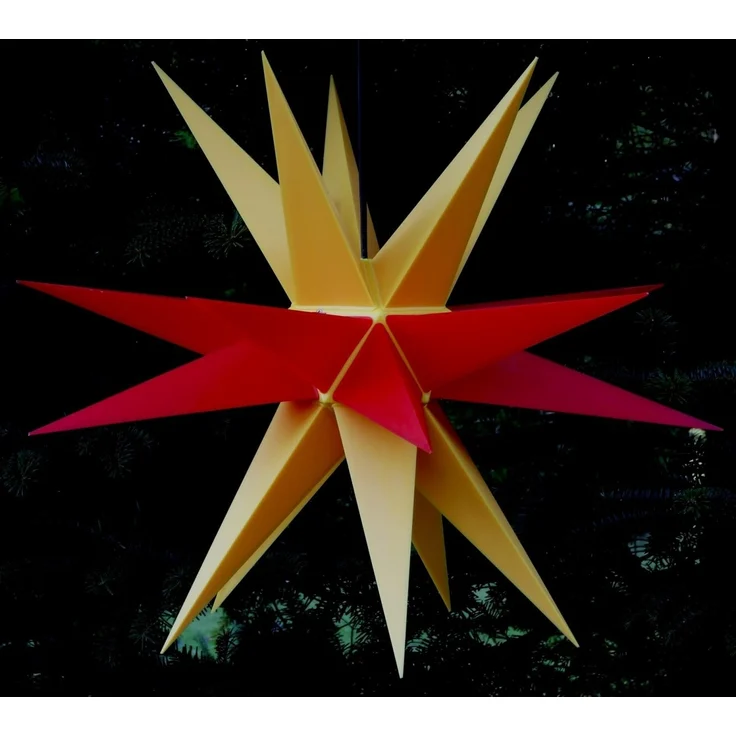 Guru-Shop LED-Stern für außen Melchior Outdoor II zweifarbig gelb/rot, sehr., Leuchtmittel nicht inklusive – Bild 2