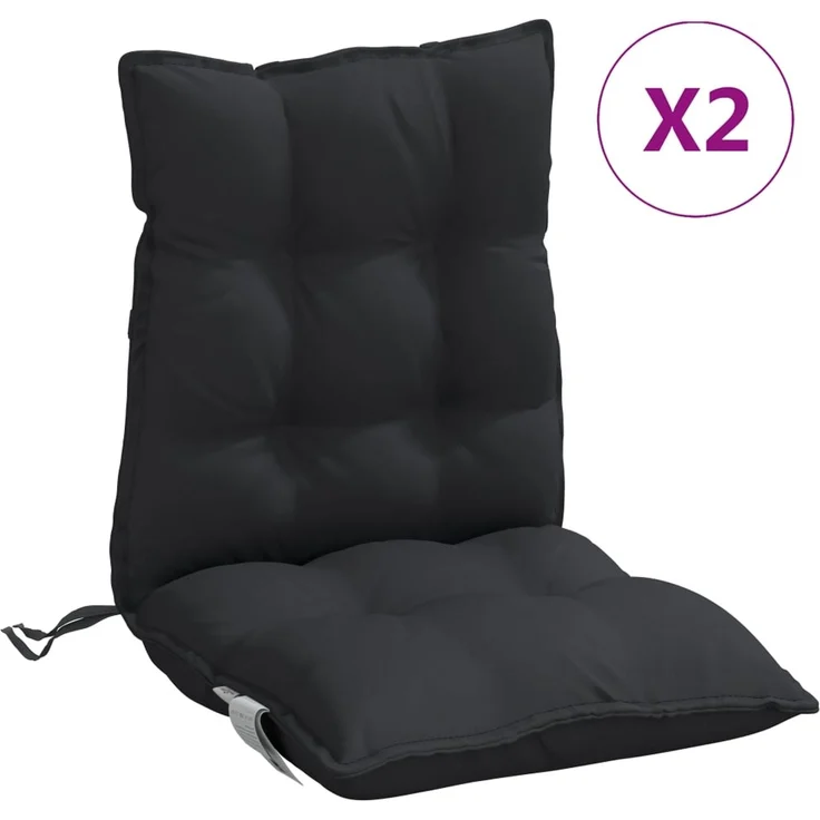 vidaXL Niedriglehner-Auflagen 2 Stk. Schwarz Oxford-Gewebe 377692 – Bild 2