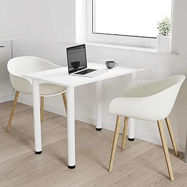 AKKE Esstisch, Esszimmertisch mit weißen Beinen Küchentisch Bürotisch 2mm PVC – Bild 2