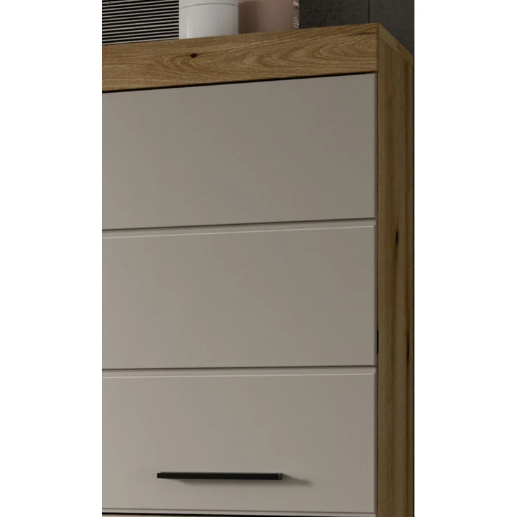 Badezimmer Hochschrank Shawn in sand und Eiche 74 x 191 cm – Bild 3