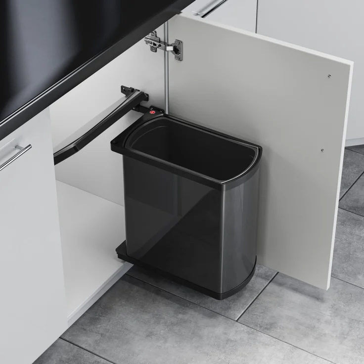 HAILO 3418071 Abfallsorter UNO 18 dunkelgrau/schwarz mit 18 Liter Abfallvolumen ab 45 cm Schrankbreite – Bild 8