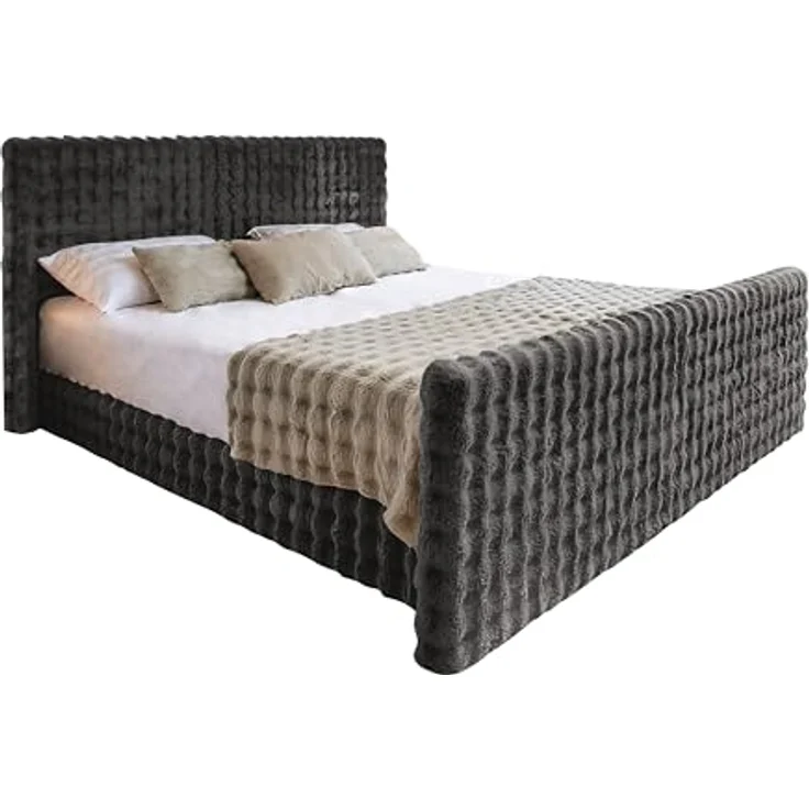 Kaiser Möbel Boxbett Blanket, Boxspringbett mit Doppeltem Bettkasten, Graphit, 200x200 cm, H3 Matratzen, Komfort-Topper – Bild 3