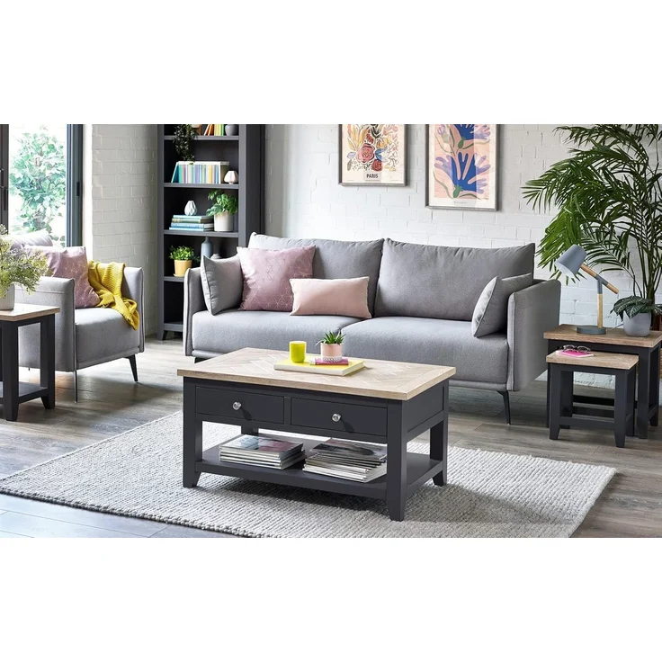 Julian Bowen Bordeaux Lampentisch, Dunkelgrau – Bild 6