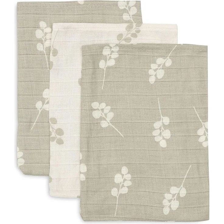 Jollein Twig Waschlappen - 3 Stück - Olive Green G