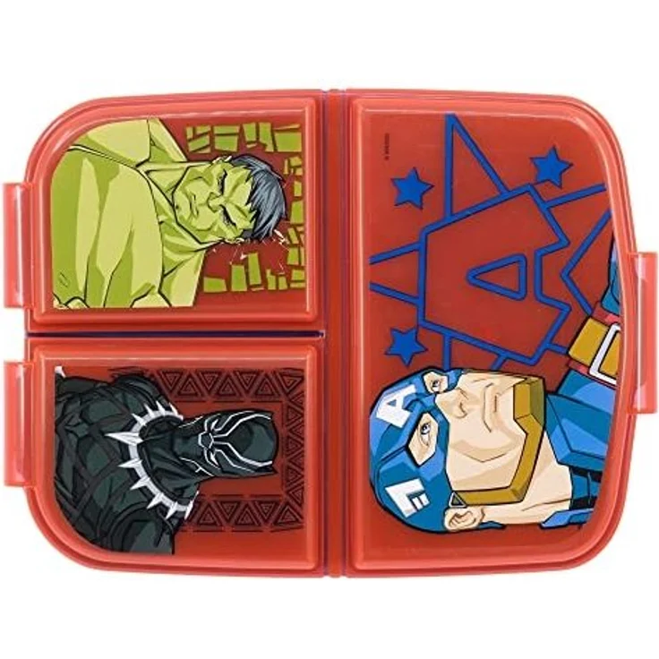 Lunchbox für Kinder mit 3 Fächern aus Kunststoff verschiedene Motive Avengers – Bild 2