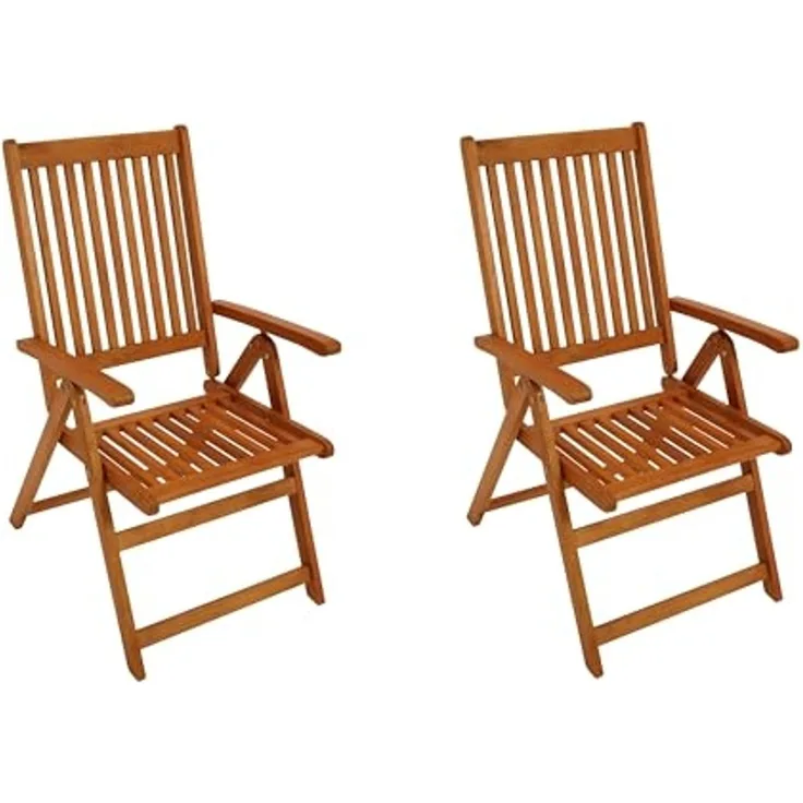 DEGAMO LAGO Garten-Klappsessel, Holz Eukalyptus, braun, 58cm 2-er Set