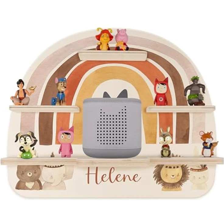 Kidsmood - Tonie Regal fürs Kinderzimmer– Liebevoll gestaltetes Wandregal mit abgerundeten Ecken & Kanten für Toniebox 2 mit Namen & Metallplättchen | Personalisierte Geschenke für Kinder – Bild 2