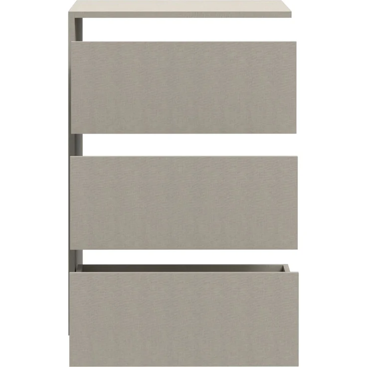 Forte SCHACH & MATT 2 Schubladenblock mit 3 Schubladen, Innenkommode für Kleiderschrank, Holzwerkstoff, Grau Textilnachbildung, 53,5 cm breit x 78,2 cm hoch x 52,7 cm tief – Bild 3