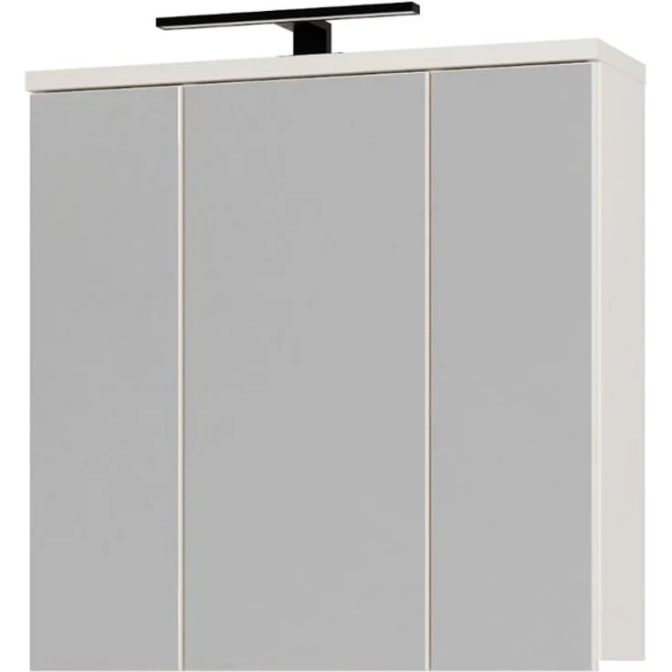 Badezimmerspiegelschrank >VERIS< in Sand / Spiegel - 68,6x68,1x20cm (BxHxT) – Bild 4