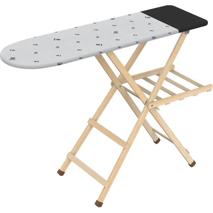Gimi Legno Tech Bügelbrett aus Holz, Bügelfläche 117x34 cm