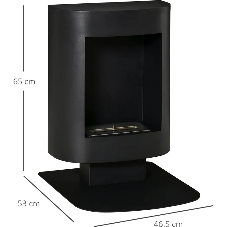 JARDJ Bioethanol-Kamin mit 0,9-Liter-Tank, geeignet für Räume bis zu 20 m², 46,5 x 53 x 65 cm, Schwarz – Bild 5