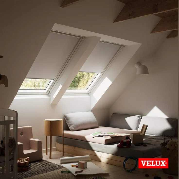 Verdunklungsrollo DKL SK06/MK06/CK02/FK06/MK04/CK04 1085S, VELUX, verdunkelnd, ohne Bohren, in Führungsschienen, VELUX »Pick & Click!«, alufarbene Führungsschienen & Griffleiste – Bild 5
