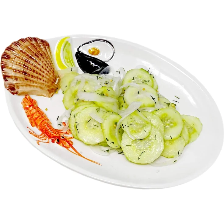 Lashuma Servierteller Meeresfrüchte, Keramik, (1-tlg, 26 x 18 cm), Ovaler Salatteller italienisch zum Servieren – Bild 3