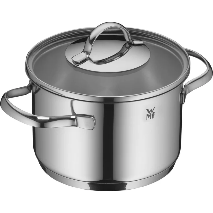 WMF Bratentopf Aparto, Cromargan Edelstahl rostfrei 18/10 (Glasdeckel, Induktion V 1,4l, kleiner Topf (16 cm), poliert, unbeschichtet, induktionsgeeignet – Bild 1