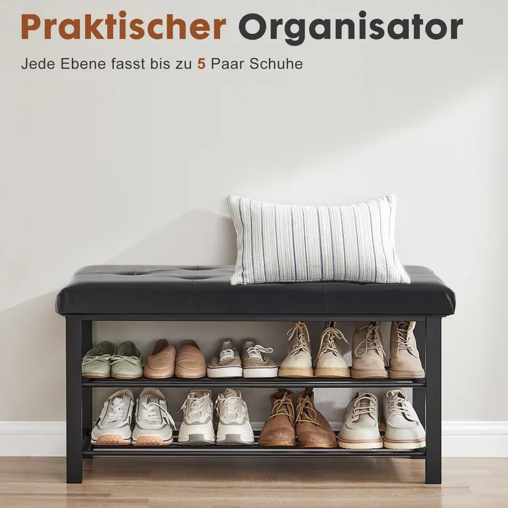 DUMOS Schuhbank Sitzbank Sitztruhe Eingangsbereich Nähte Mid-Century-Modern-Stil modern – Bild 6